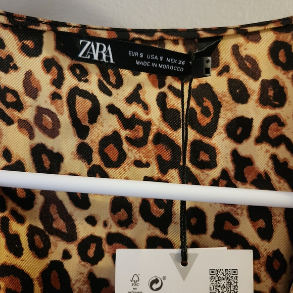 Zara Brown Leopard Long Sleeve Dress - Picture 7 of 11